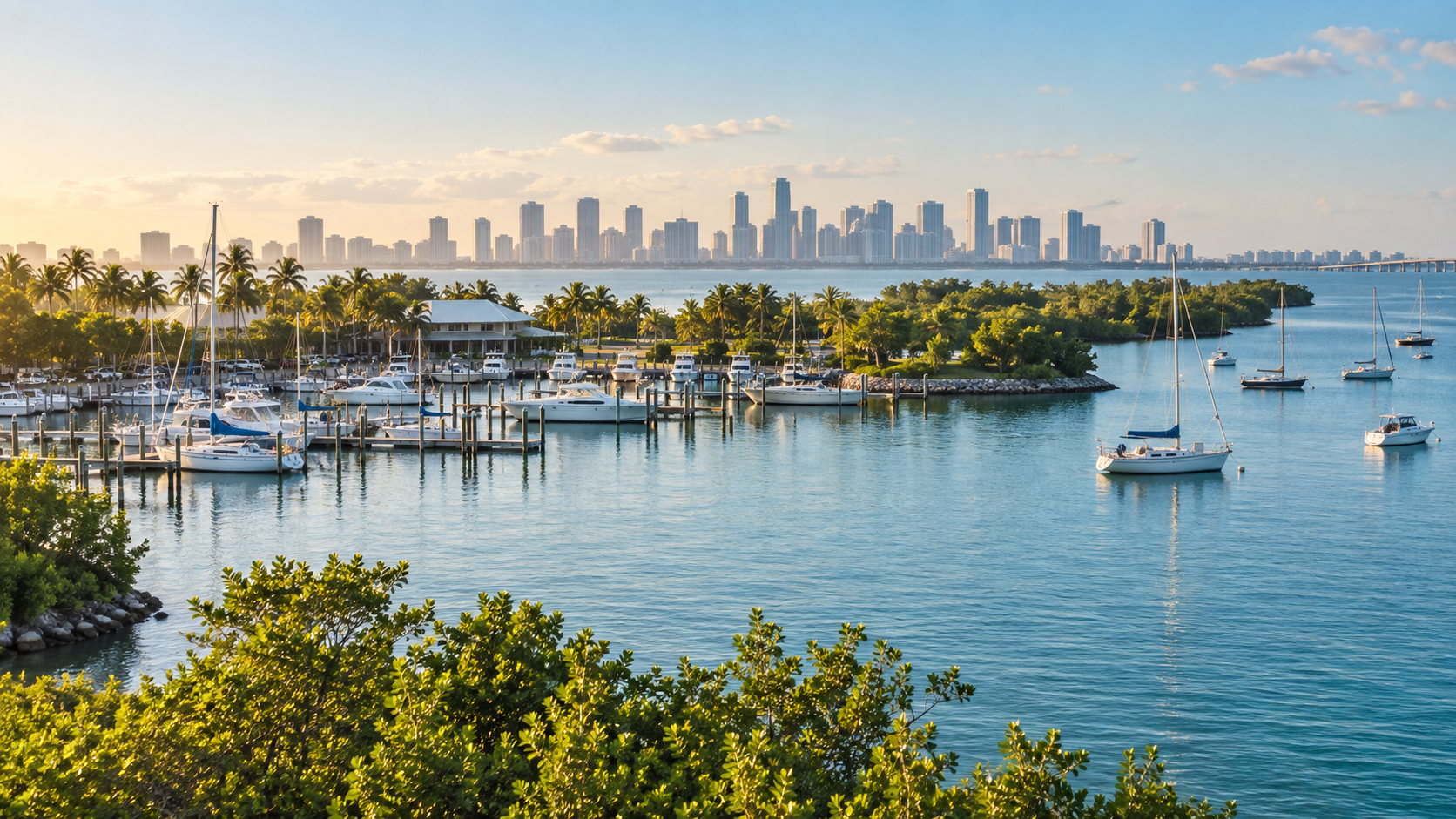 Virginia Key waterfront and marina